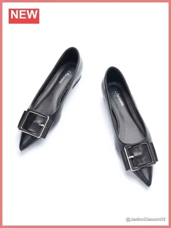 Lambskin Leather Pointed Toe Ballet Flats with Memory Cushioned Insole