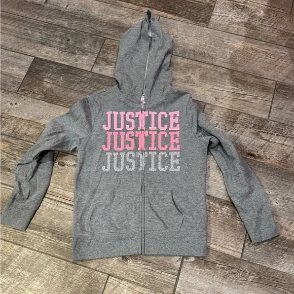 Justice Kids Gray and Pink Hoodie​