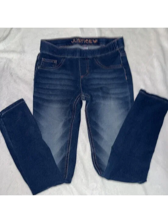 Justice Fashion Dark Blue Skinny Stretch Denim Jeans Girls Size 12 Casual