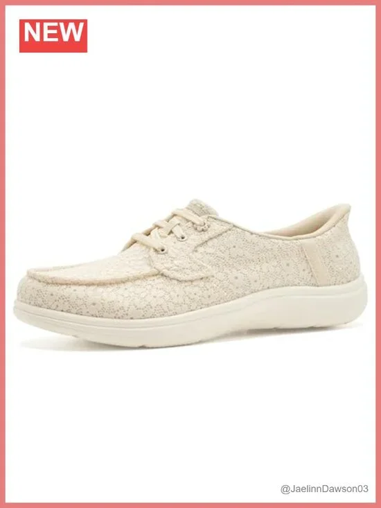 Skechers Hands Free Slip-ins Floral Lace Vegan Loafers