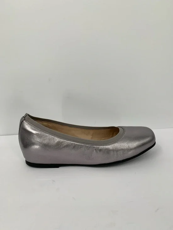ABEO Cadence ballet flat dark silver metallic leather comfort footbed women 10