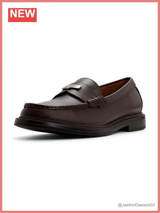 Women's Leather Penny Loafers - Classic Mocc, Rubber Sole