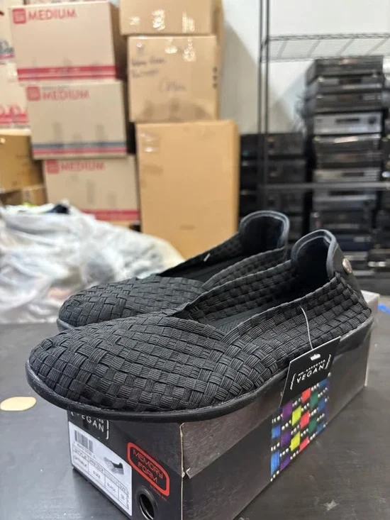 Black Woven Slip-On Men’s Shoes - Vegan Comfort