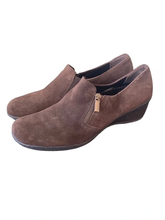 Aquatalia Brown‎ Italian Suede Leather Loafer Size 10