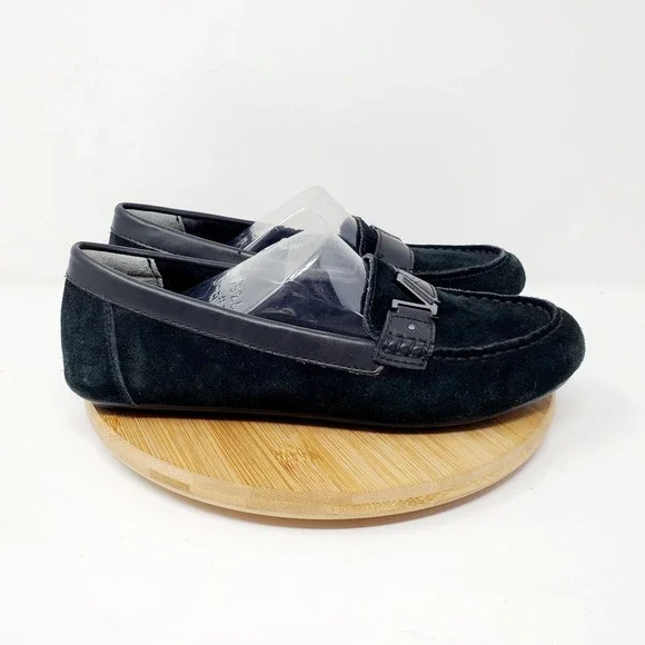 Vionic Hilo Loafer Womens 7 Flats Black Suede Leather Slip‎ On Shoes Honor