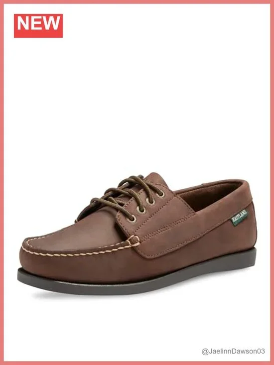 Women's Leather Camp Moc Loafers Lace-Up Water Resistant Round Toe