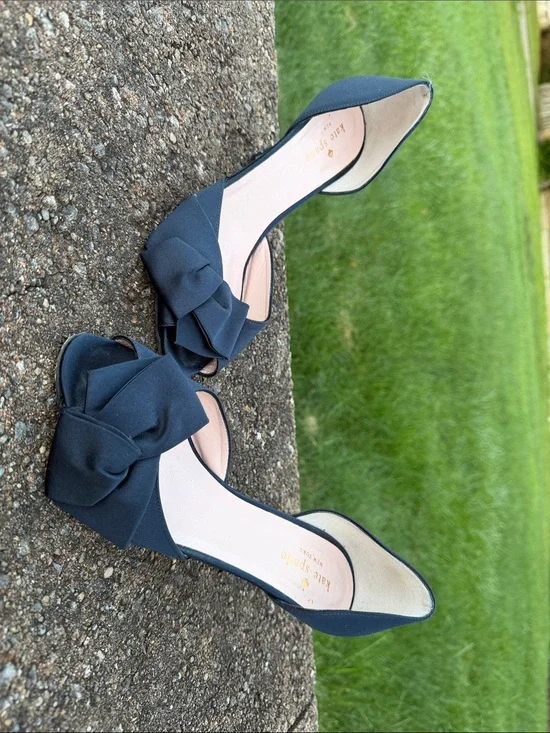 kate spade Navy Open-Toe Bow D'Orsay Heels