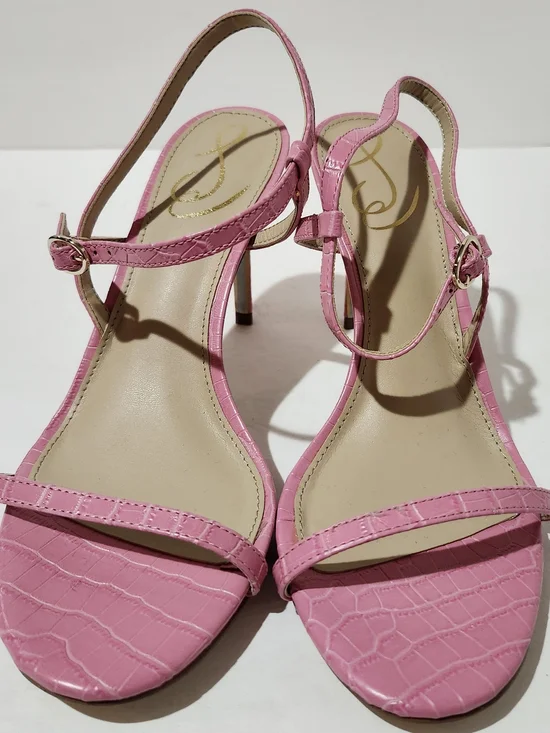 Sam Edelman Women's Pink Crocodile Doran Toe Stiletto Slingback Sandal Size 8