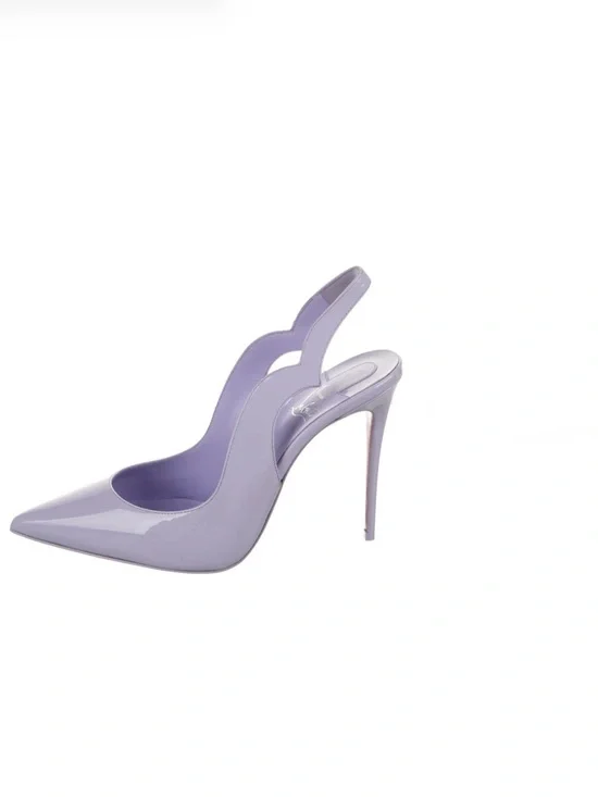 Christian Louboutin Lilac Patent Slingback Pointed-Toe Stilettos EUR 38.5