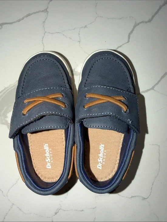 Dr. Scholl's Kids Navy and Tan Slip-On Moccasins