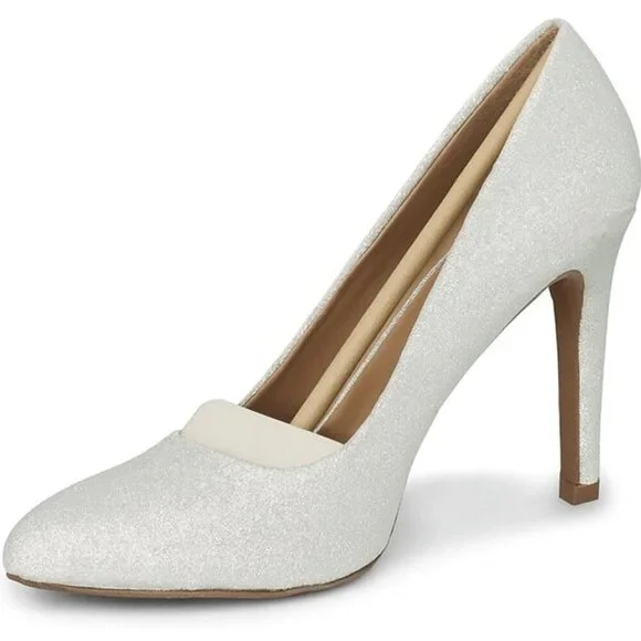 Dobolin Silver Glitter Heels - Size 39.5 EU / 9 US NIB