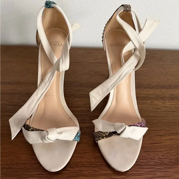 Alexandre Birman Clarita Sandals – White Leather & Python