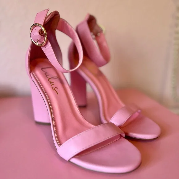 Kamali Pink Ankle Strap Block Heels from Lulus