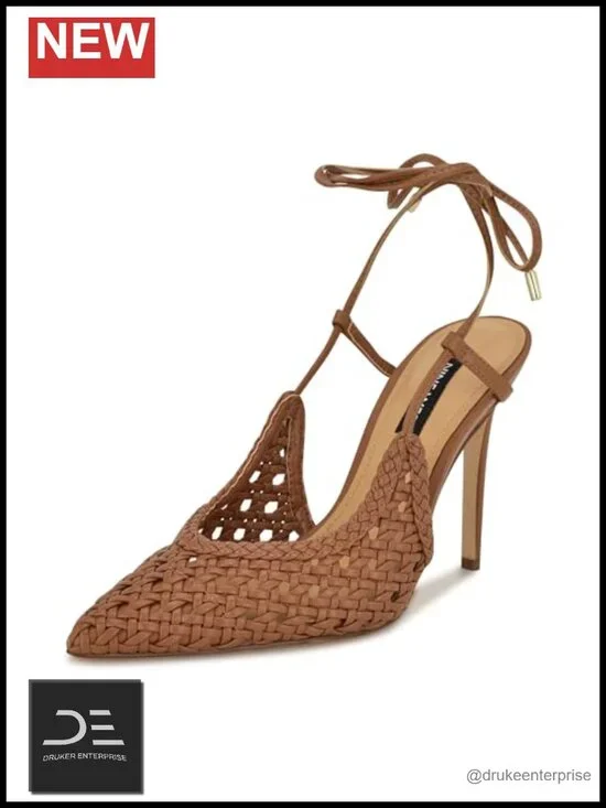 Faux Leather Stiletto Heel Open Toe Pumps