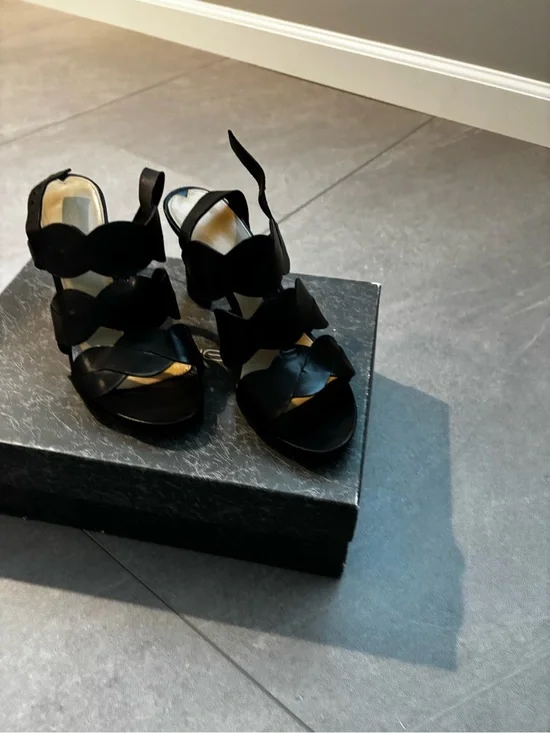 Via Spiga Black Multi-Strap High Heel Sandals