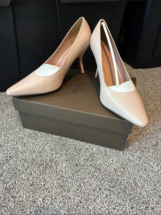 Paolo Pointed Toe Stiletto Pumps - Blush Nude
