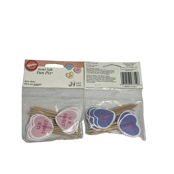 wilton sweet talk cupcake toppers hearts valentines day 48‎ total