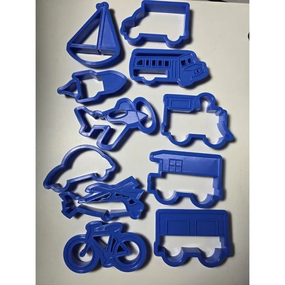 Planes Trains Automobiles Bike Boat Rocket Copter Cookie Cutter Set of 11  2