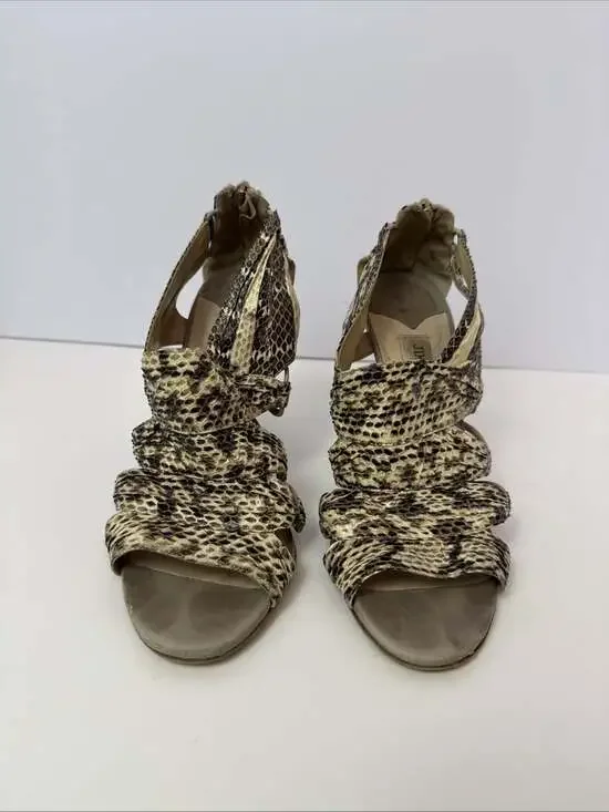 Jimmy Choo Snake print Leather Gladiator Heels 37