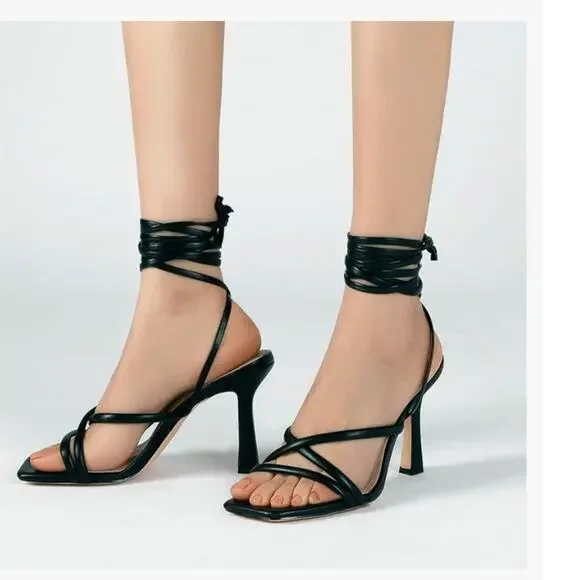 Heels SIZE 10.5 BLACK STRAPPY Formal