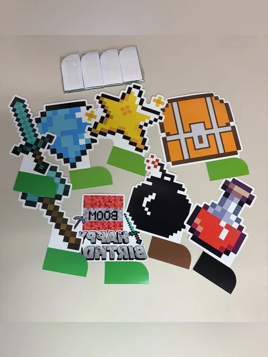 Minecraft Birthday Tabletop Decorations