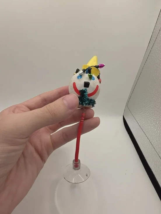 Vintage Jack In The Box Restaurant Christmas Dashboard Suction Cup RARE