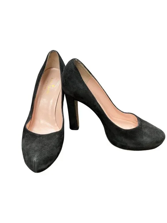 Kate Spade wms Italy made black leather suede 4.5