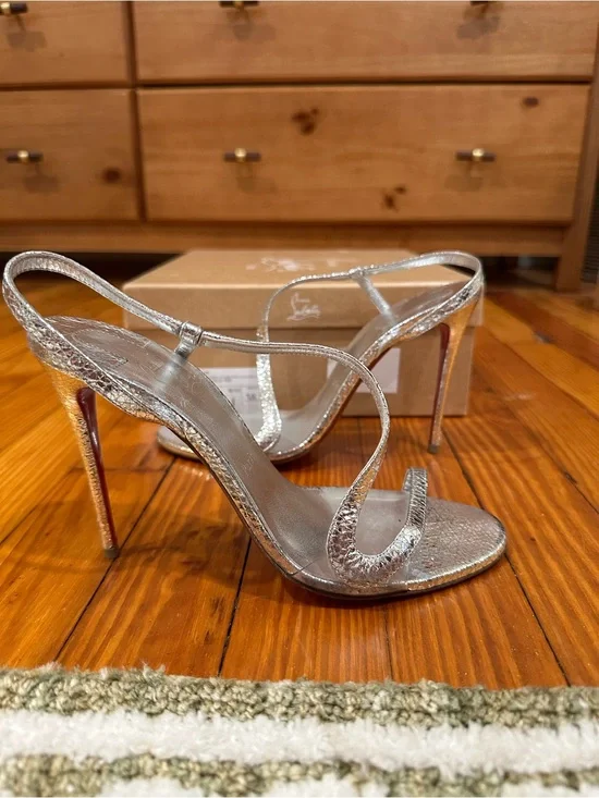 Christian Louboutin Silver Rosalie 100 mm
