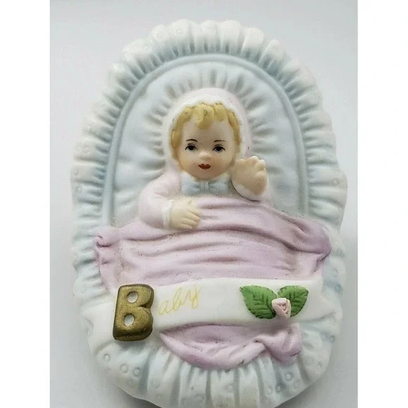 Growing Up Enesco 1983 Birthday Girls Baby Figurine Blonde Hair‎ Cake Topper EUC