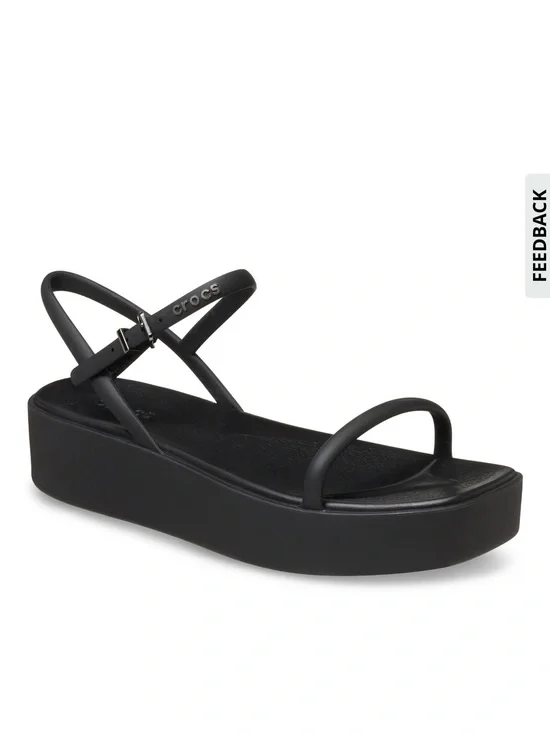 CROCS Black Platform Miami Strappy Sandals