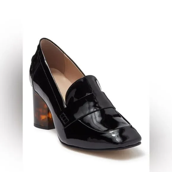Kurt Geiger patent leather heeled black loafer pumps 38/7.5
