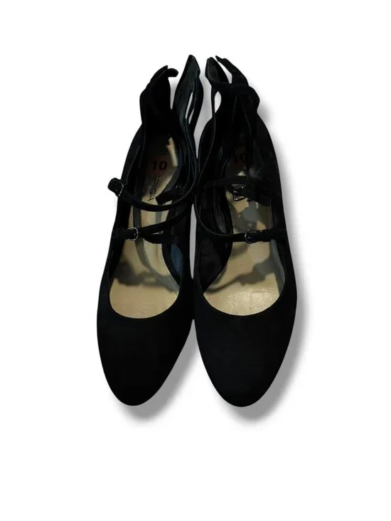 Via Spiga Black Suede Multi‑Strap Heels – Size 10