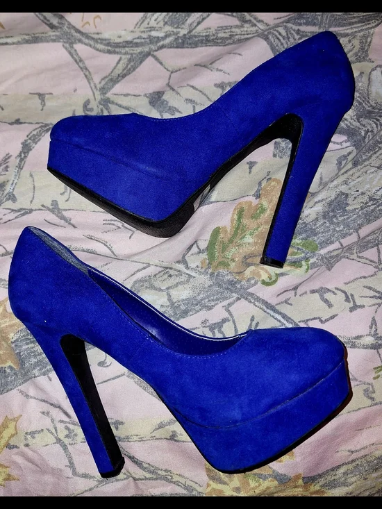 Blue Platform Heels