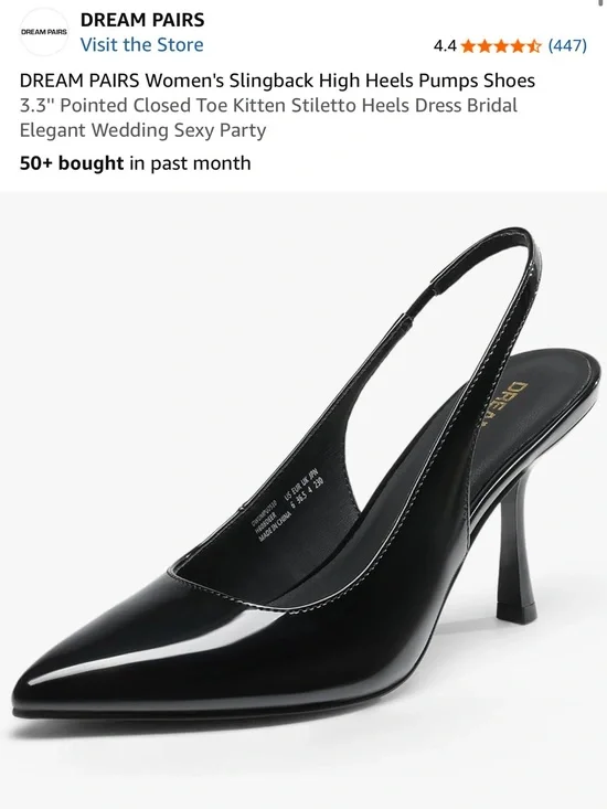 black slingback closed-toe kitten heels