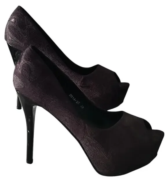 Lian Ai Yu Black Peep Toe Platform 5