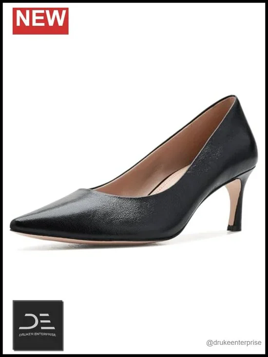 Naturalizer Women's Leather Pointed Toe Flare Heel Pumps Dress Office Shoes