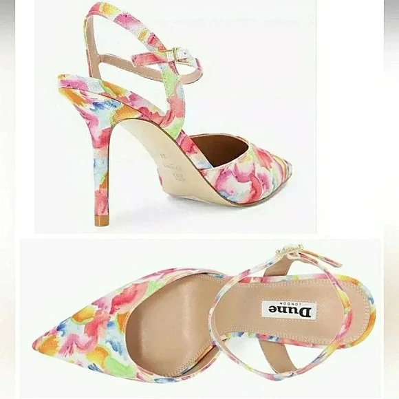Watercolor Slingback Cocktail Pump Shoes New