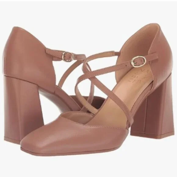 Naturalizer Women's Leesha Strappy Closed Toe Block Heel Pump