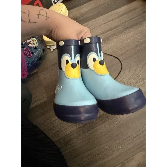 Bluey Toddler Unisex Rain Boots Animal Pattern Pull On Rubber Boots Size 5 New