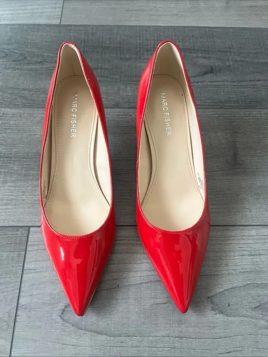 Marc Fisher Red Patent Pointed Pumps 8.5