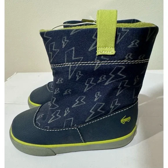 See Kai‎ Run Basics Ripley Boots Toddler Size 7 US/UK 6/EU 23 Navy Lightning NWT