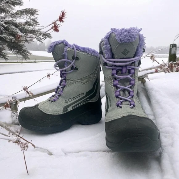 Columbia Kids Gray and Purple Winter Boots