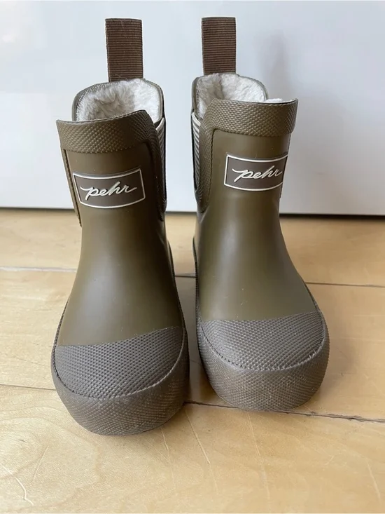 Pehr Kids Olive Green Waterproof Rain & Snow Boots with Cozy Lining