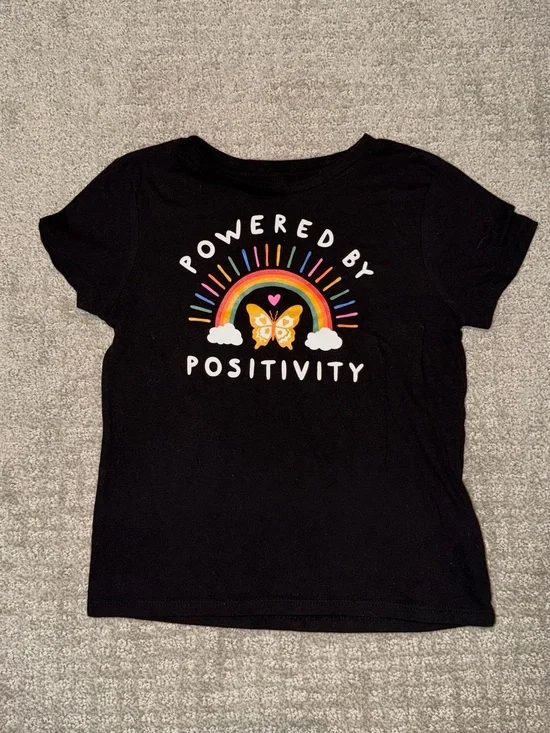 Kids “Powered by Positivity” Shirt Size S
