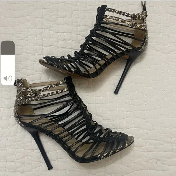 L.A.M.B. Black Strappy Sandal for Women