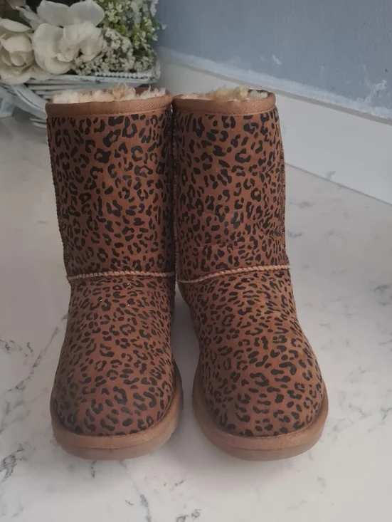 UGG Kids Leopard Print Boots in Brown and Black