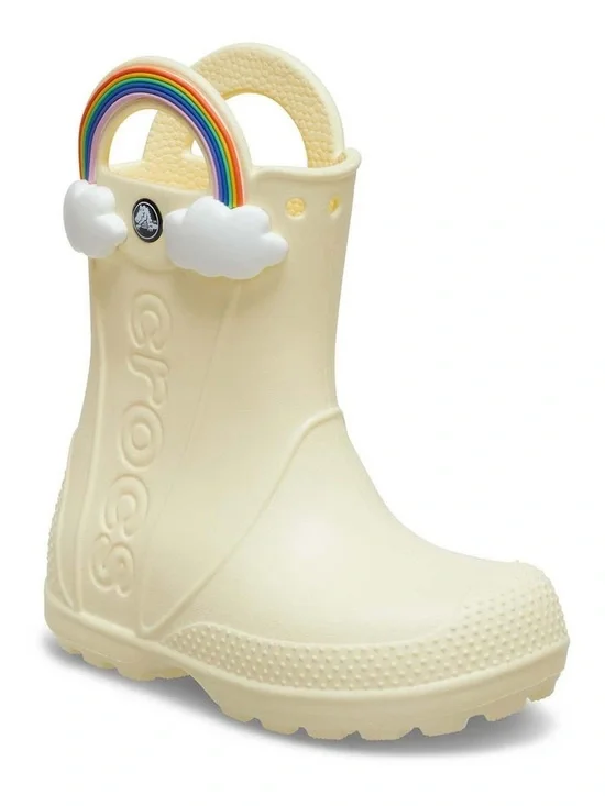 Crocs Kids Handle It Rainbow Rain Boots Buttercream C6 210026