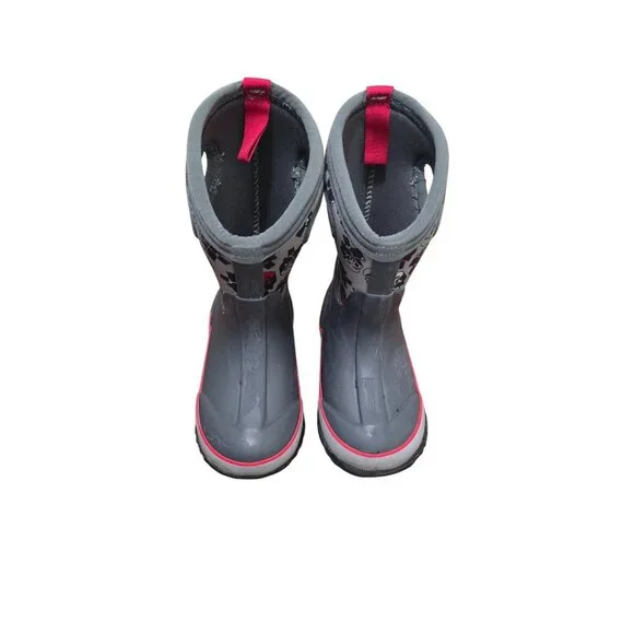 Bogs Kids Classic Skulls Boots US 9 Waterproof‎ Insulated Gray Red