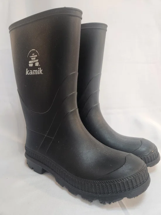 Kamik Kids Black Waterproof Rubber Boots Size 2