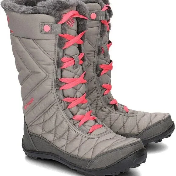 Columbia Toddlers Grey Peach Minx Mid III WP BY5949-008‎ Snow Boots Size 3